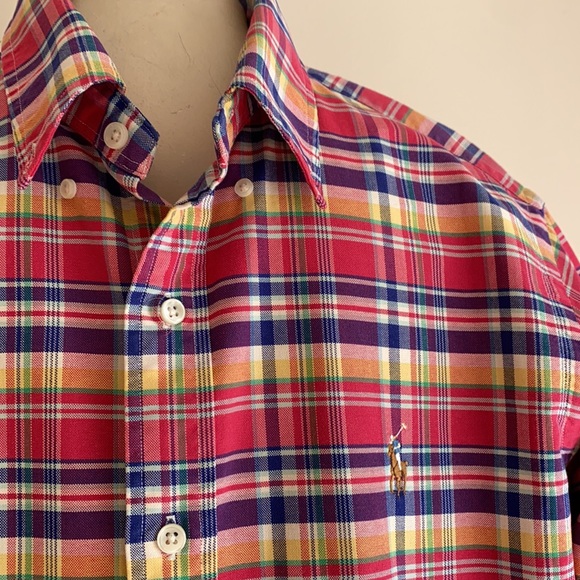 New Ralph Lauren plaid pink shirt Medium classic fit NWT - Picture 2 of 3